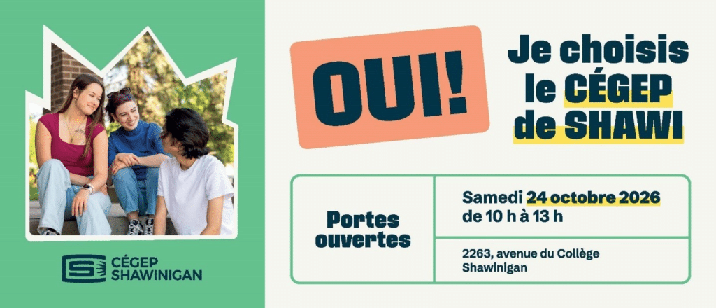 Portes ouvertes au Cégep de Shawinigan le samedi 24 octobre de 10 h à 13 h